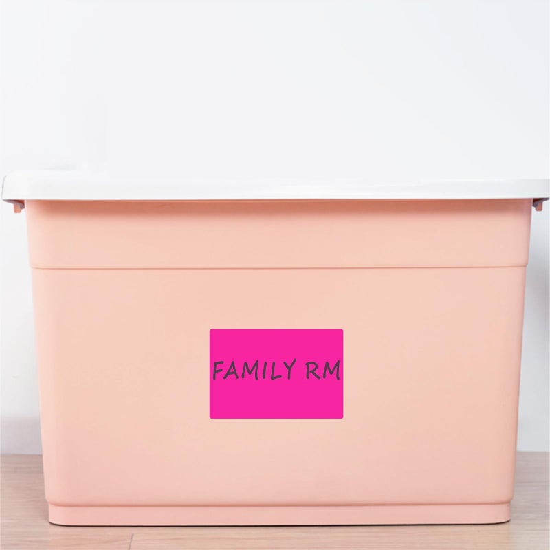 Hybsk 2x3 Inch 300pcs Fluorescent Pink Sticker Rectangle Blank Color Coding Neon Labels for Office Organization Shipping Warehouse Labeling (Fluorescent Pink) - Image 5